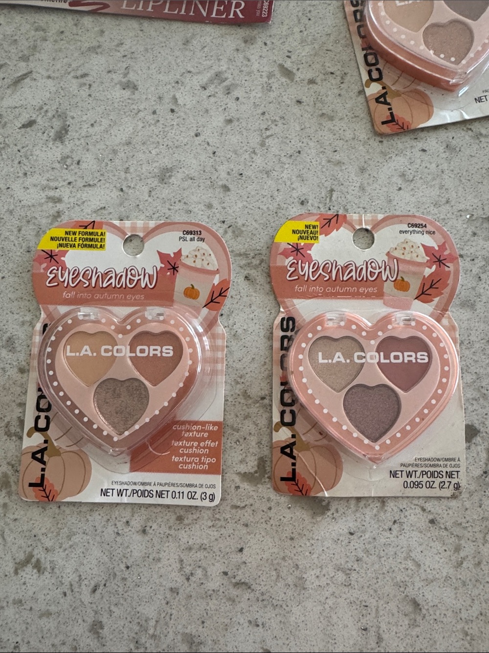 L.A. Colors Heart Eyeshadow Trio - Pink & Neutral Shades 2026 fall collection